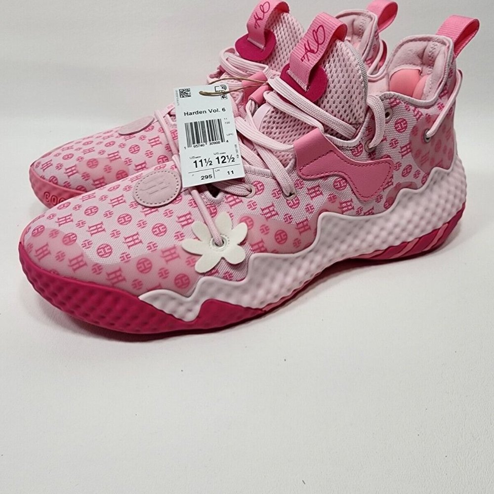 ADIDAS Harden Vol 6 Monogram Pink Cloud Basketball Shoes Men's Size 11.5 GW9033